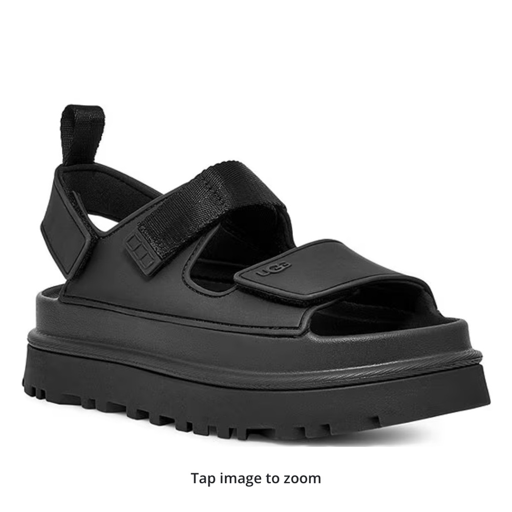 UGG Black Platform Sandals with Adjustable Straps